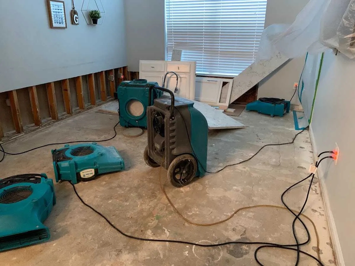 Dehumidifier in flood-cut room for Water Extraction & Removal in Baton Rouge